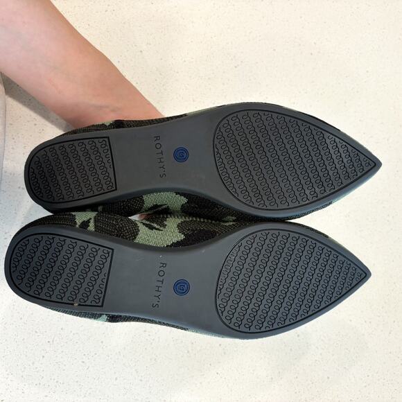 Rothy’s The Point Olive Camo Flats Size 7 - Picture 3 of 6